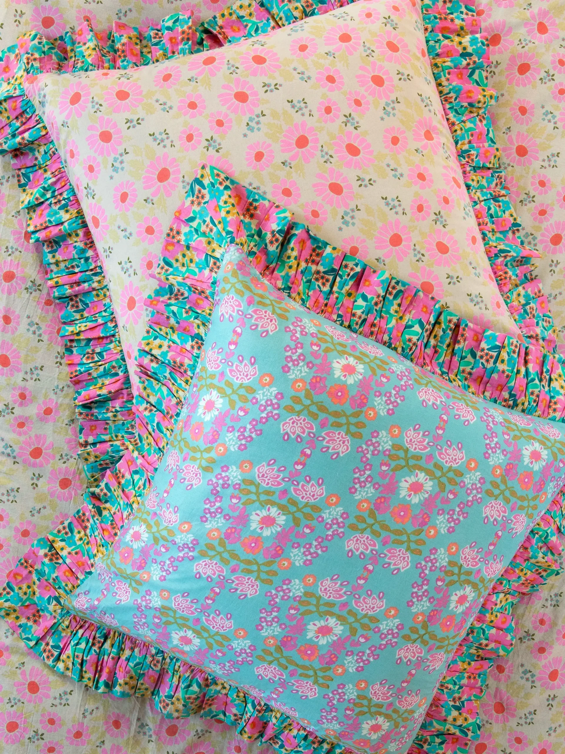 So Soft Cotton Reversible Euro Sham - Meadow Magic