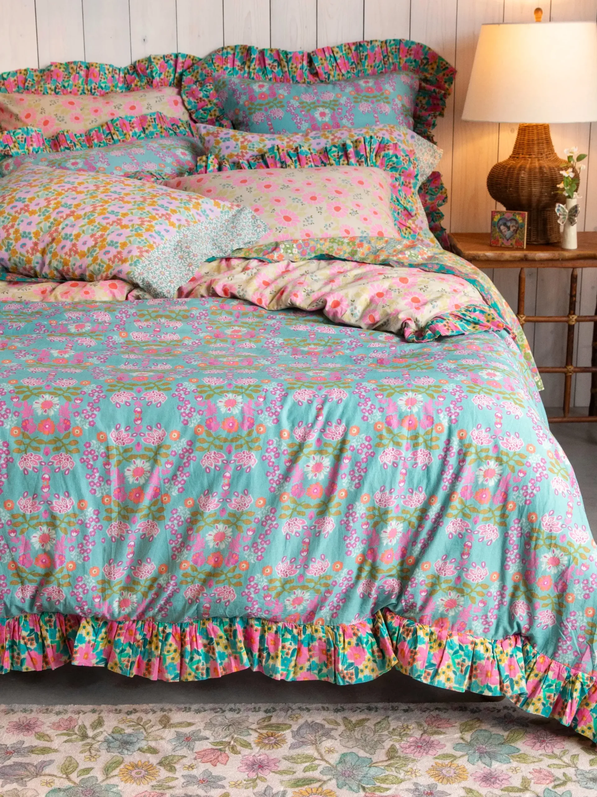 So Soft Cotton Reversible Duvet Cover - Meadow Magic