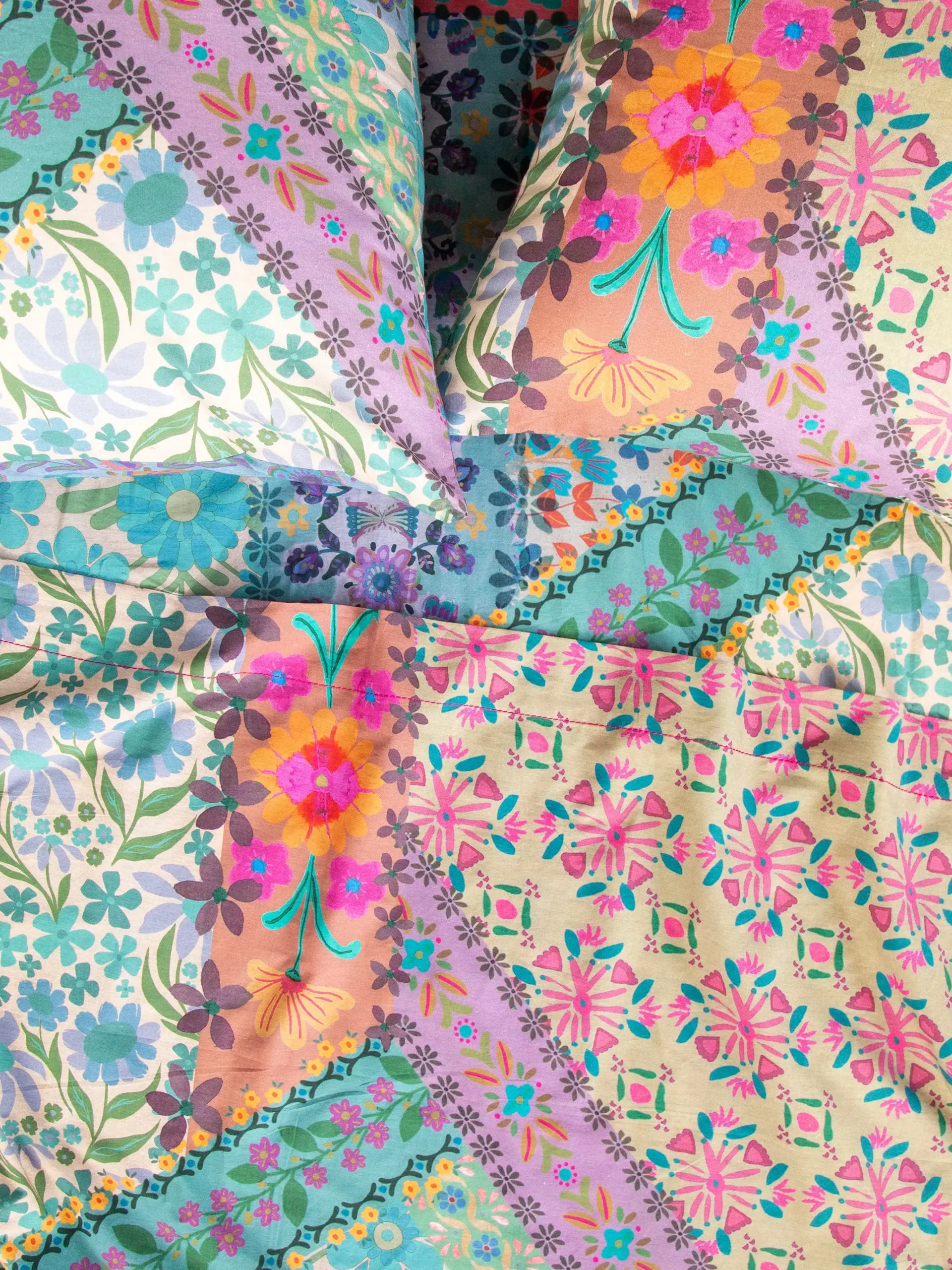 Sooo Soft Cotton Sheet Set - Folk Flower Patchwork