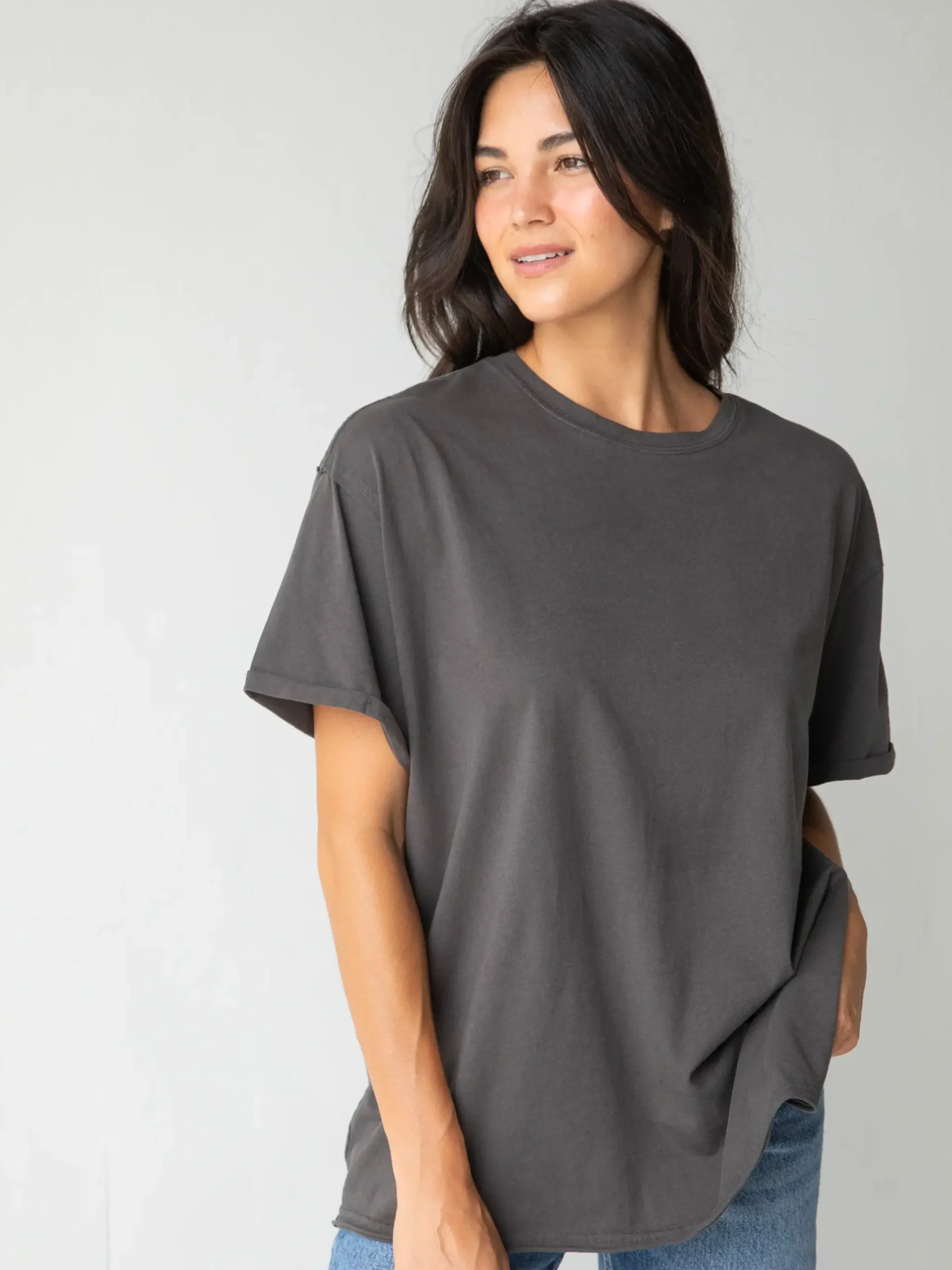 Take It In Cotton Tee - Charcoal