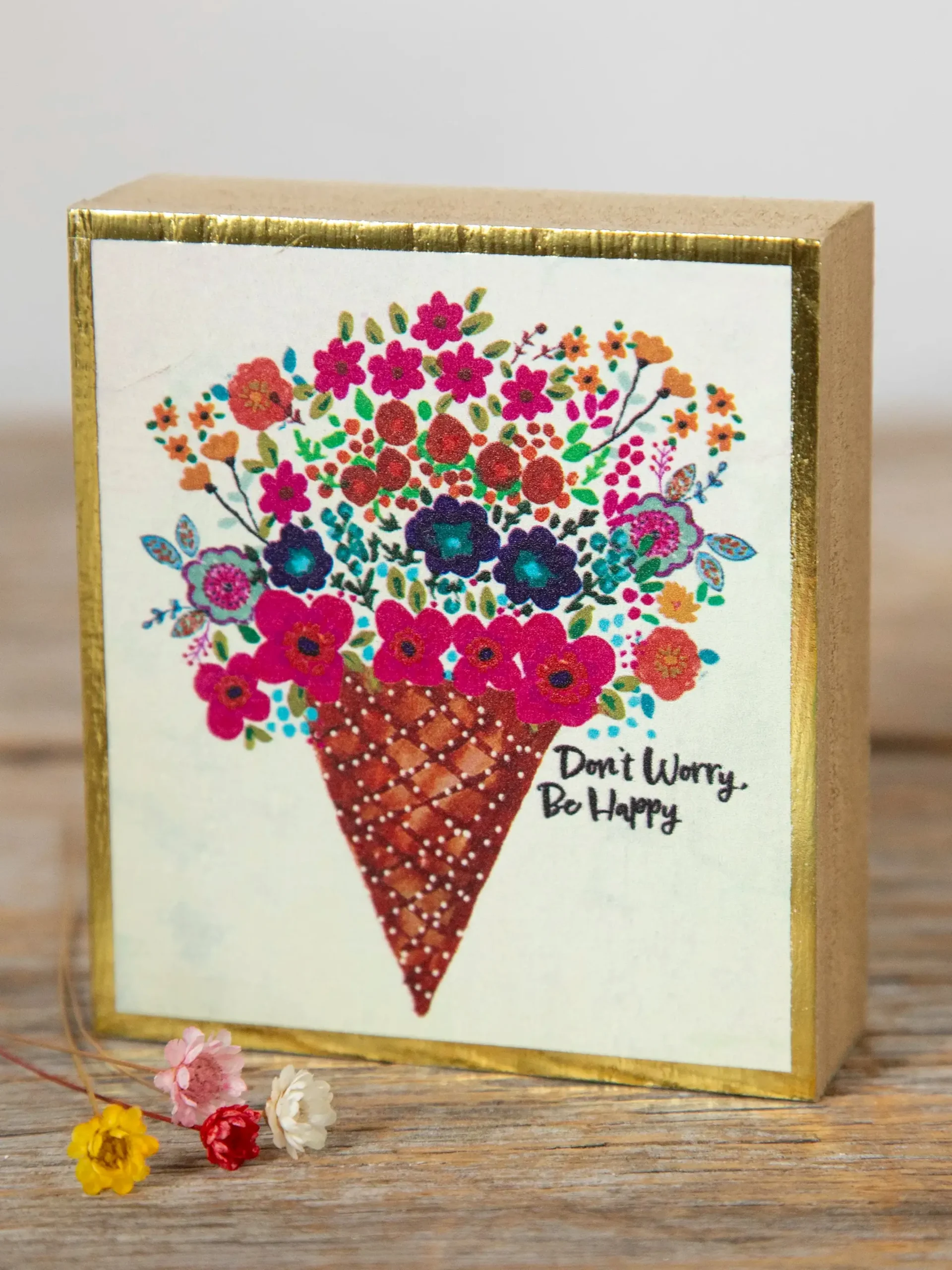 Tiny Block Keepsake - Don't Worry Be Happy