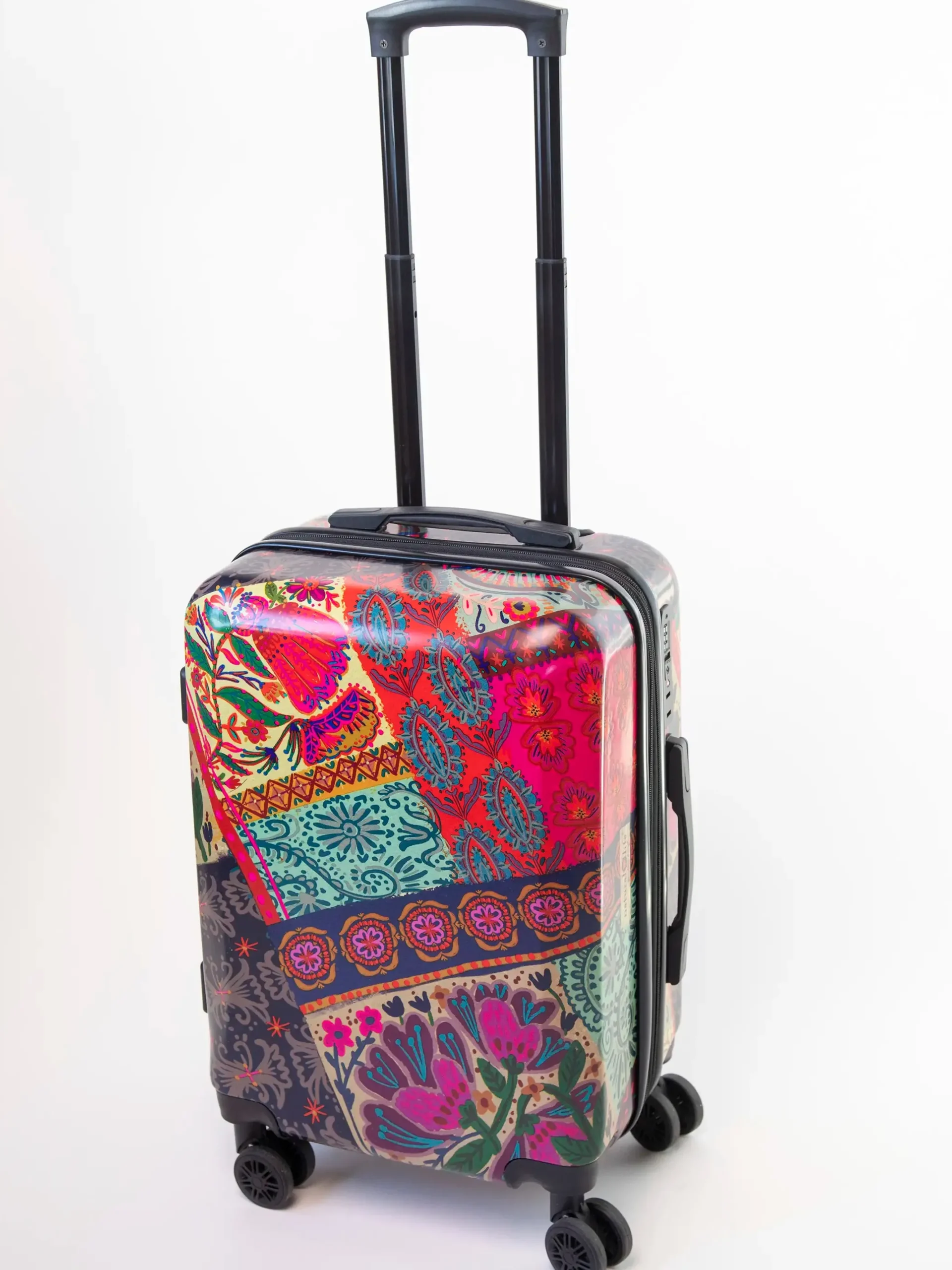 Travel Happy Carry-On Suitcase - Boho Blooms Patchwork