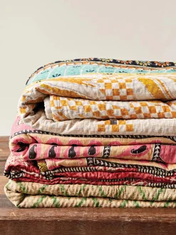 Vintage Kantha Blanket Quilt